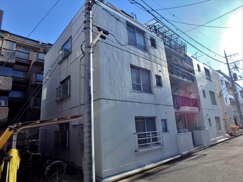 武蔵野市Sコーポ外壁塗装工事・施工前　東面外観