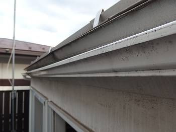 反対から見た様子。北側が傾いています。