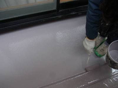 【FRP防水塗装】上塗り（ジョリエーストップコート）