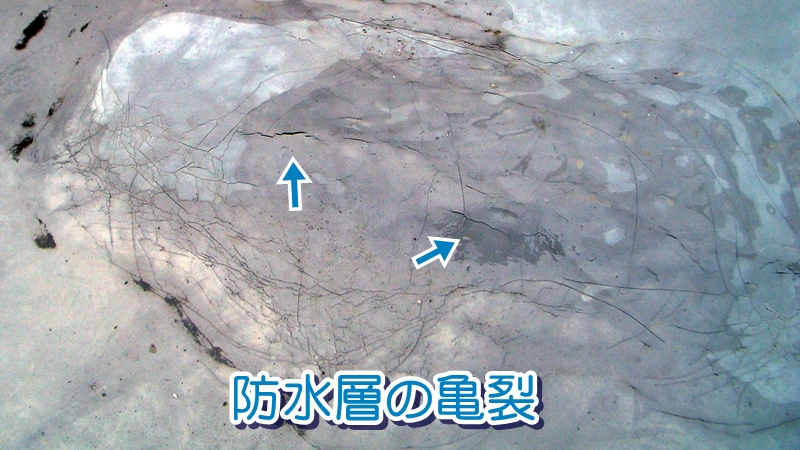 ウレタン防水層の亀裂