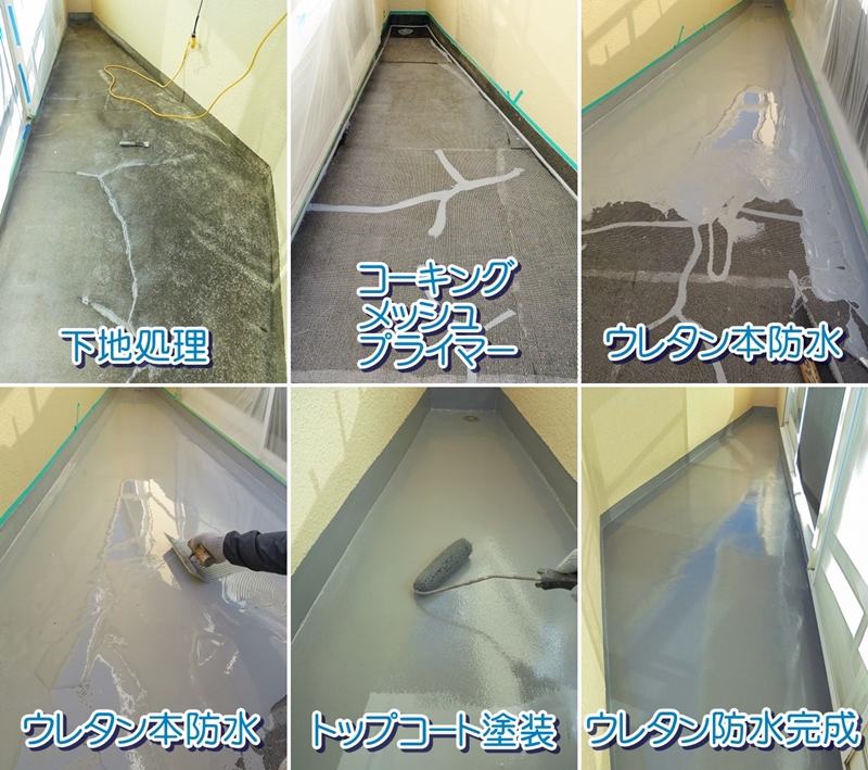 ウレタン防水の工程