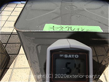 20120年7月10日14時-遮熱塗料実験金属屋根の遮熱塗料