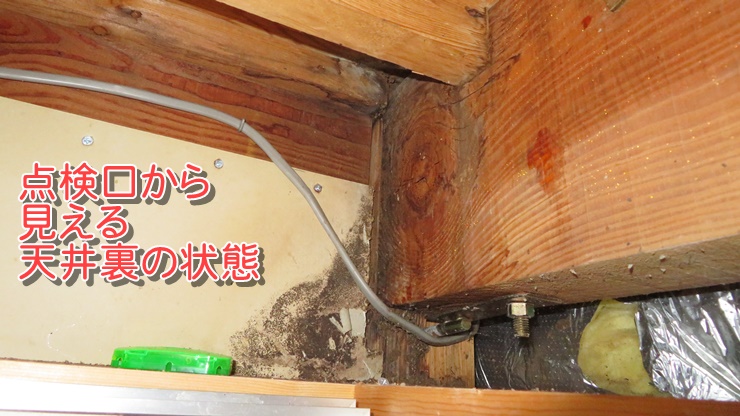 点検口から見える天井裏の状態