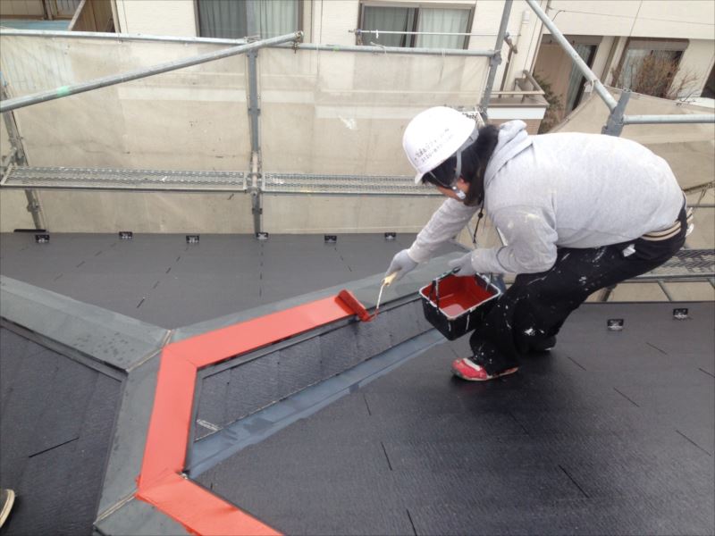 20170313外壁塗装O様邸屋根鉄部錆止めIMG_5701_s