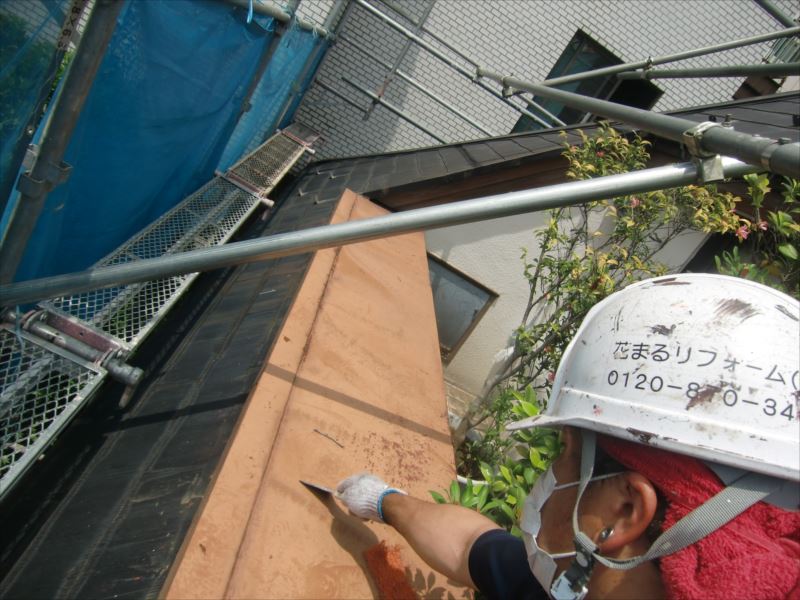 20170516外壁塗装A様邸鉄部塗装1ケレンCIMG6491_s